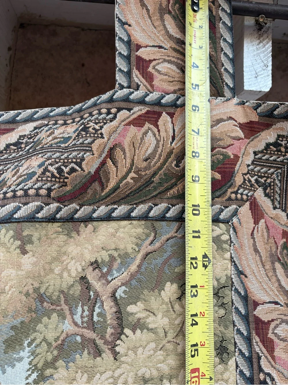 Vintage Italian balcony terrace at Lake Woven Wall decoration  tapestry 77x43